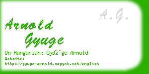 arnold gyuge business card